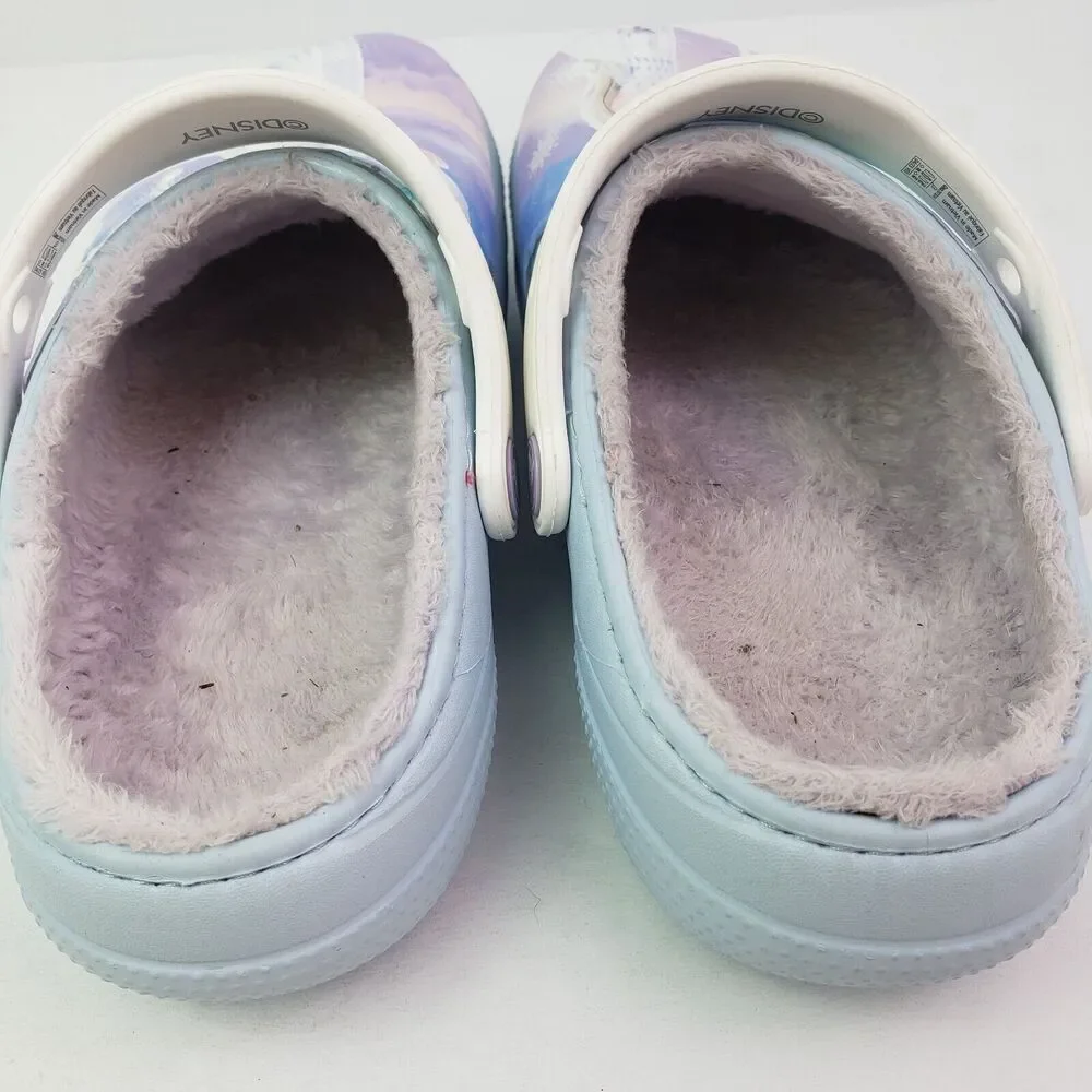Crocs Fun Lab Kids Size J3 Mineral Blue Frozen II Disney Lined Clog Shoes